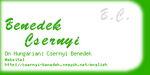 benedek csernyi business card